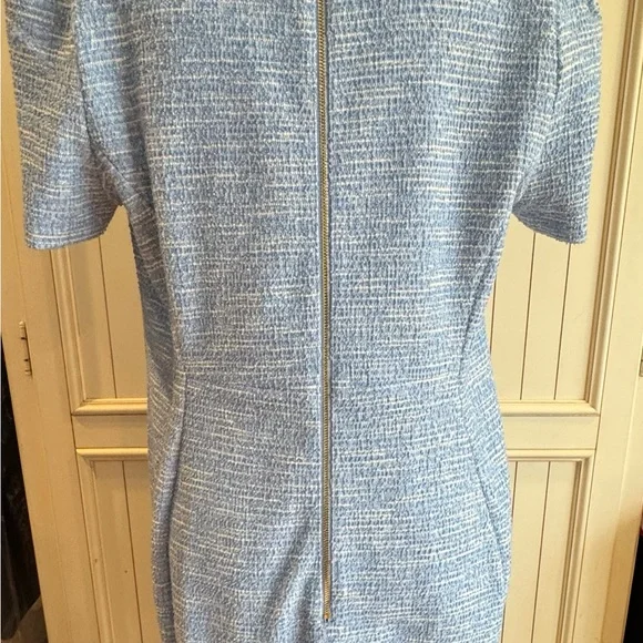 Calvin Klein tweed short sleeve sheath dress. Light blue size 16. Worn once. - Picture 6 of 10